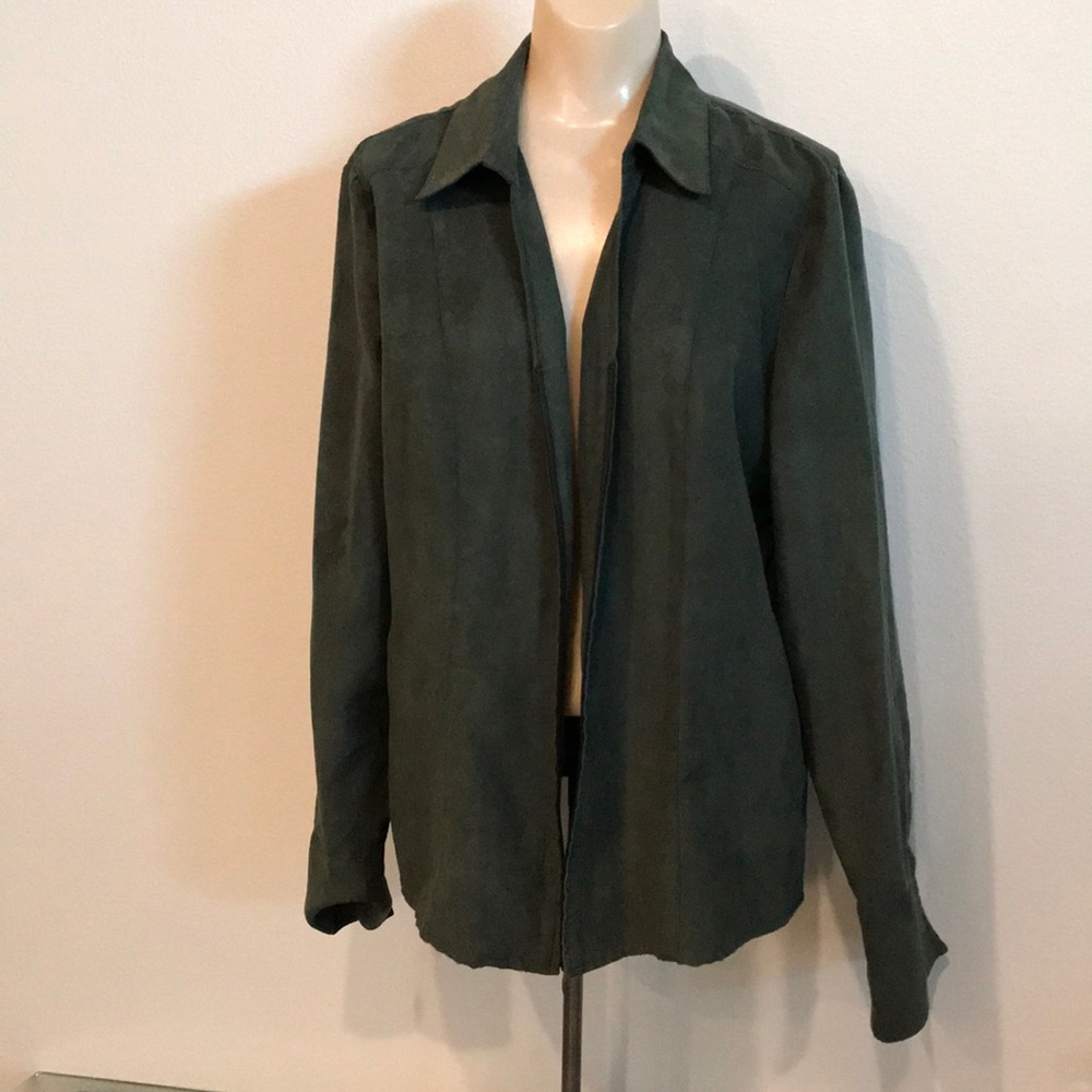 Croft & Borrow green zip up jacket size Large